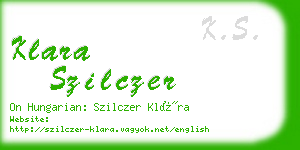 klara szilczer business card
